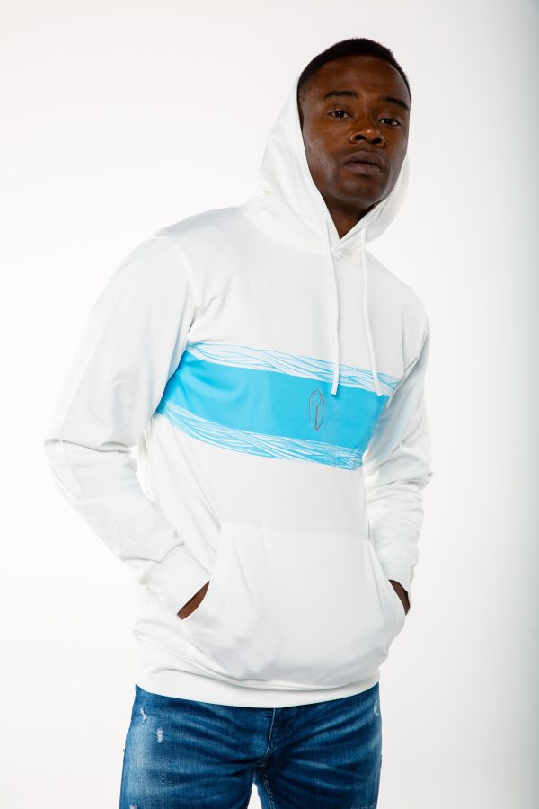 White Wave Pattern Hoodie